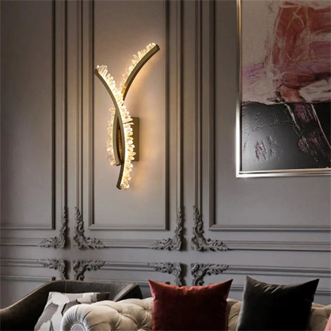 Marlin Modern Rock Crystal Wall Sconce