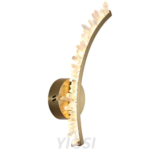Marlin Modern Rock Crystal Wall Sconce 4.7’’ W X 16.5’’ H / Chanpagne Gold
