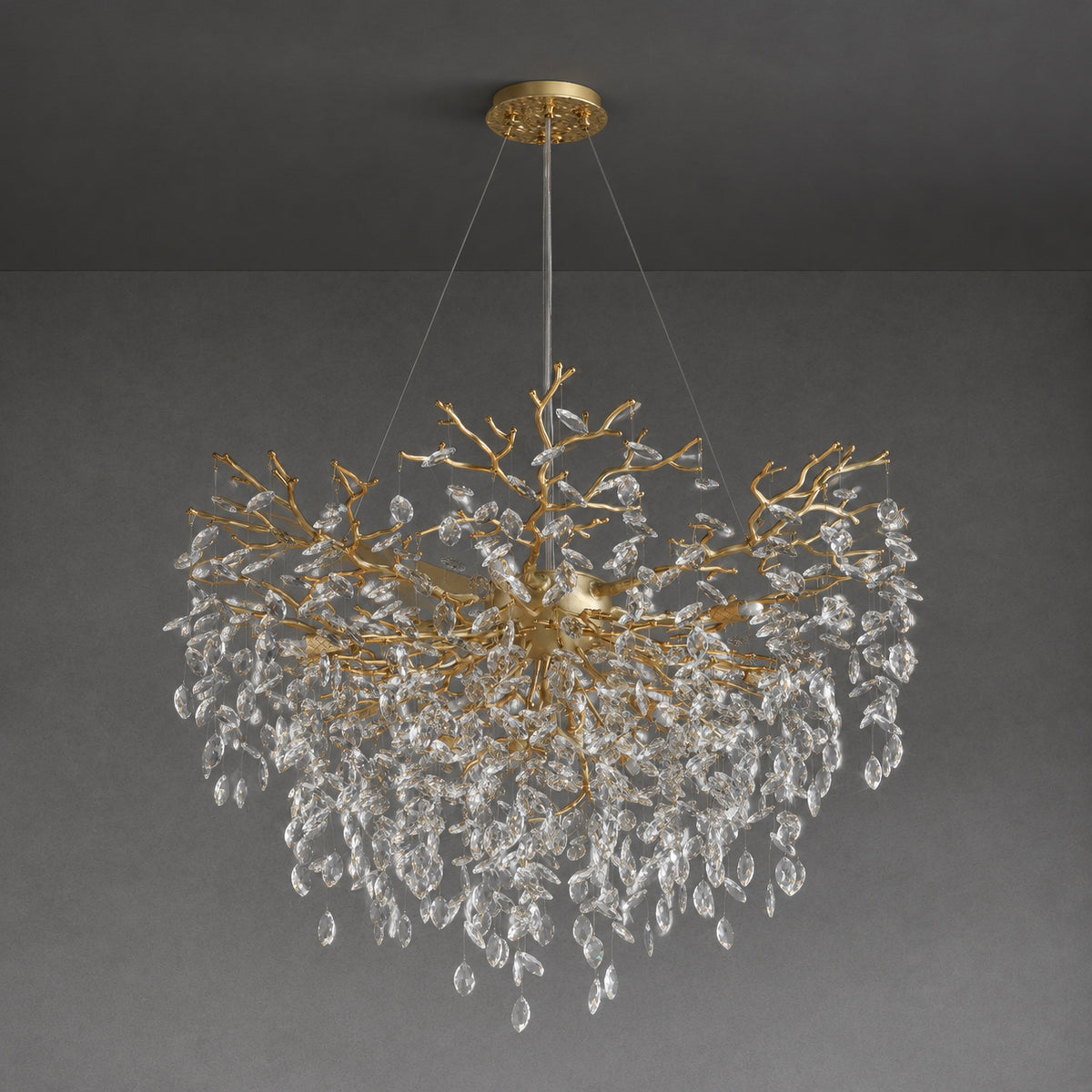 Marquise Branch Semicircle Round Pendant 1000 - Copper – lights off