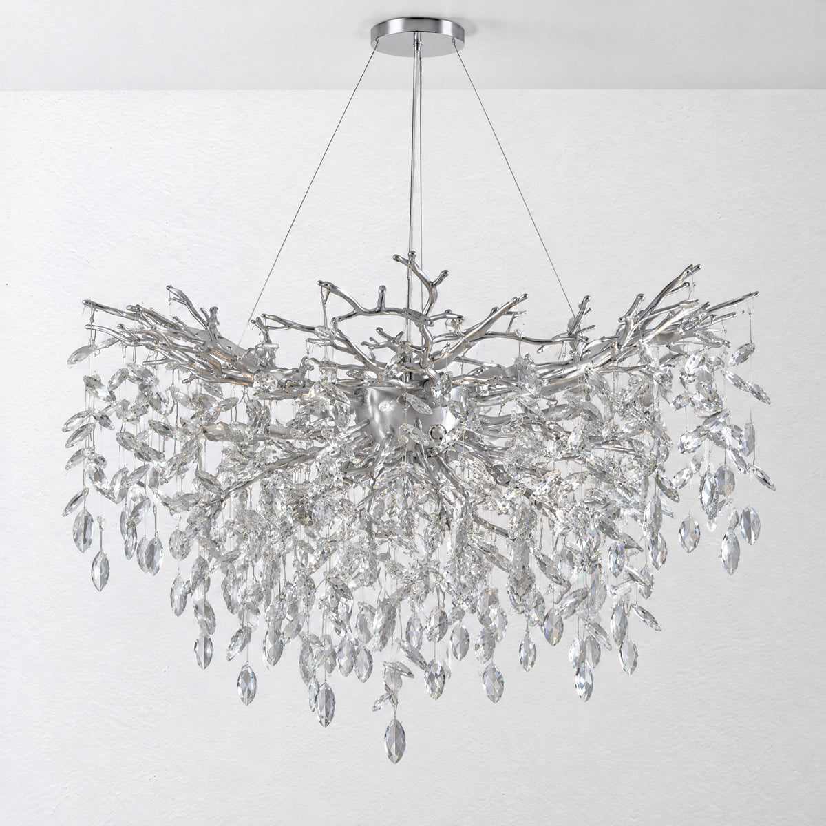 Marquise Branch Semicircle Round Pendant 1000 - Silver – lights off