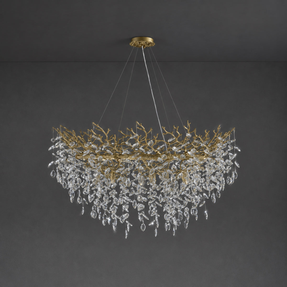 Marquise Branch Semicircle Round Pendant 1200 - Copper – lights off