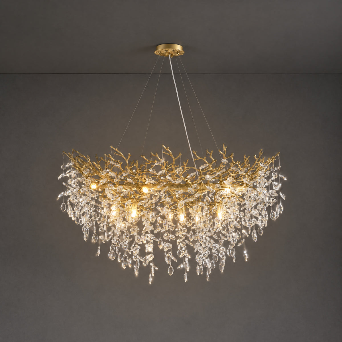 Marquise Branch Semicircle Round Pendant 1200 - Copper – lights on