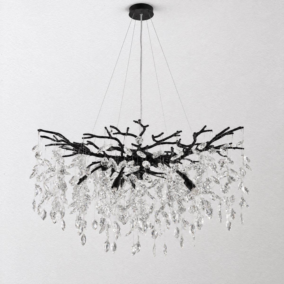 Marquise Branch Semicircle Round Pendant 760 - Matte Black – lights off