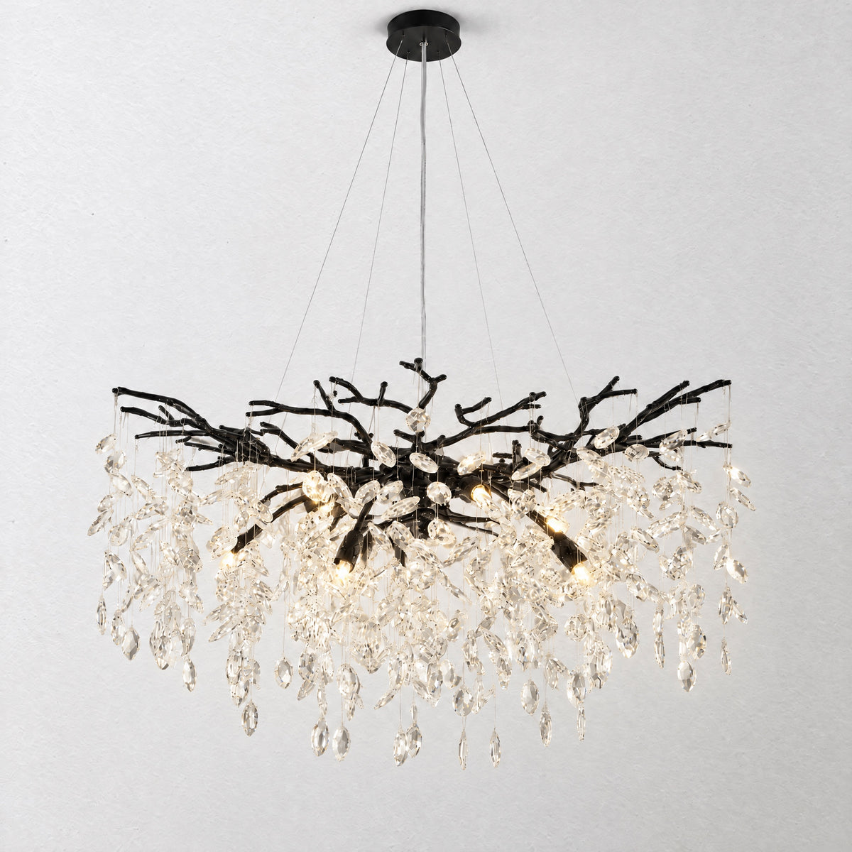 Marquise Branch Semicircle Round Pendant 760 - Matte Black – lights on