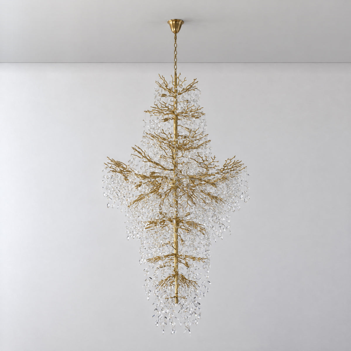 Marquise Double-Layer Branch Staircase Chandelier 2300 - Gold – lights off