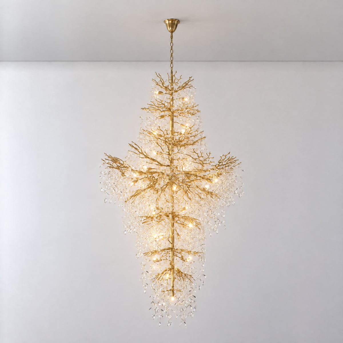 Marquise Double-Layer Branch Staircase Chandelier 2300 - Gold – lights on