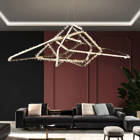 Marty Modern Rock Crystal Irregular Chandelier 47.2’’ L X 23.6’’ W 27.7’’ H