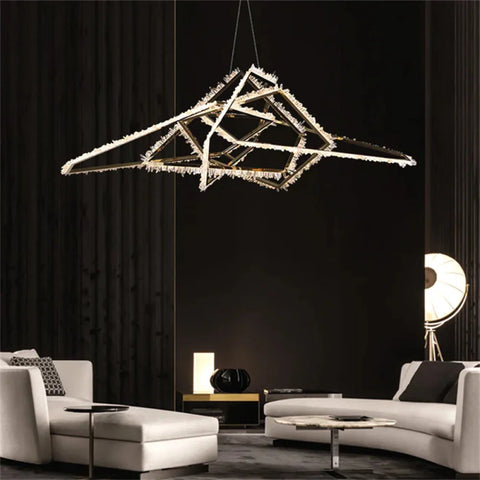 Marty Modern Rock Crystal Irregular Chandelier 63’’ L X 31.5’’ W 21.7’’ H