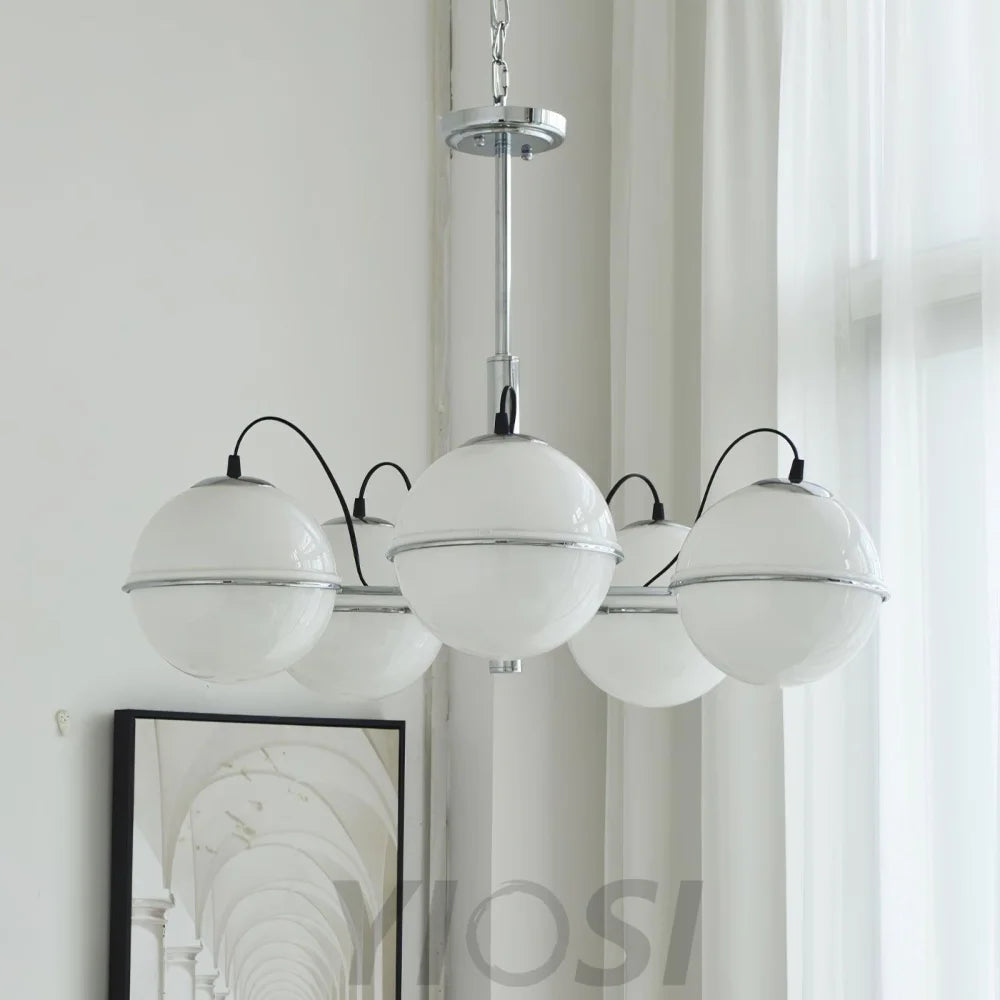 McCarren Chandelier ∅ 20.5″ - Bend, Marshmallow Chandelier-1-Yiosilamp