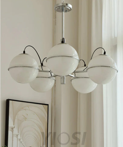 McCarren Chandelier ∅ 20.5″ - Bend, Marshmallow Chandelier-1-Yiosilamp