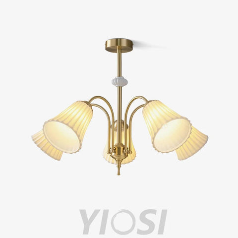 Medieval Ceramic Trumpet Chandelier with 3/5/8 lamps - Flower Ceramic-1-Yiosilamp
