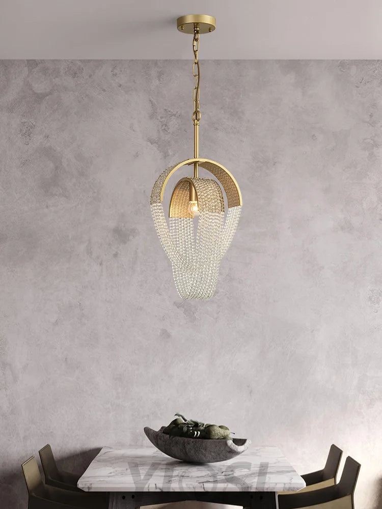 Mesh Crystal Chandelier with 1/6/9 heads - Crystals-1-Yiosilamp