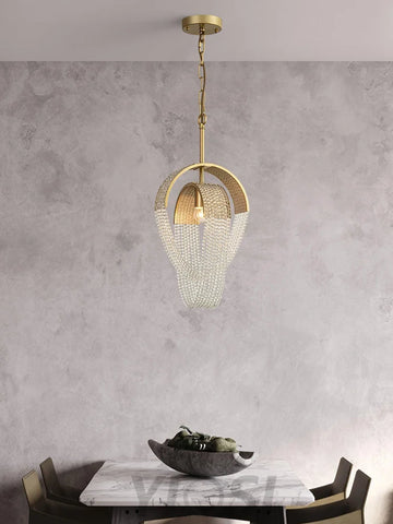 Mesh Crystal Chandelier with 1/6/9 heads - Crystals-1-Yiosilamp