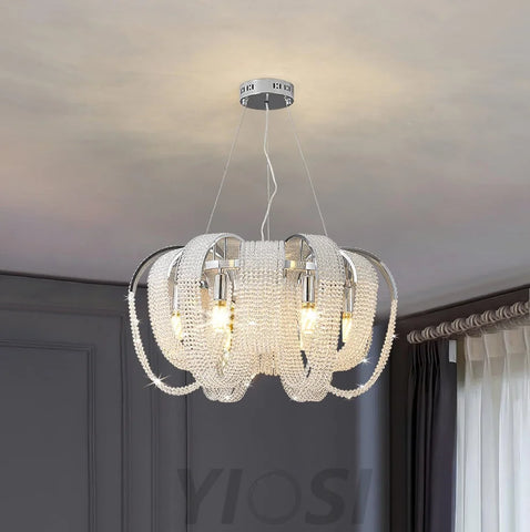 Mesh Crystal Chandelier with 1/6/9 heads - Crystals-1-Yiosilamp