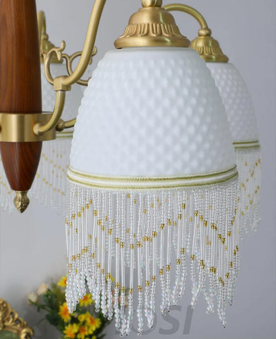 Mesh Tassel Glass Chandelier ∅ 19.7″ - Tassel-1-Yiosilamp