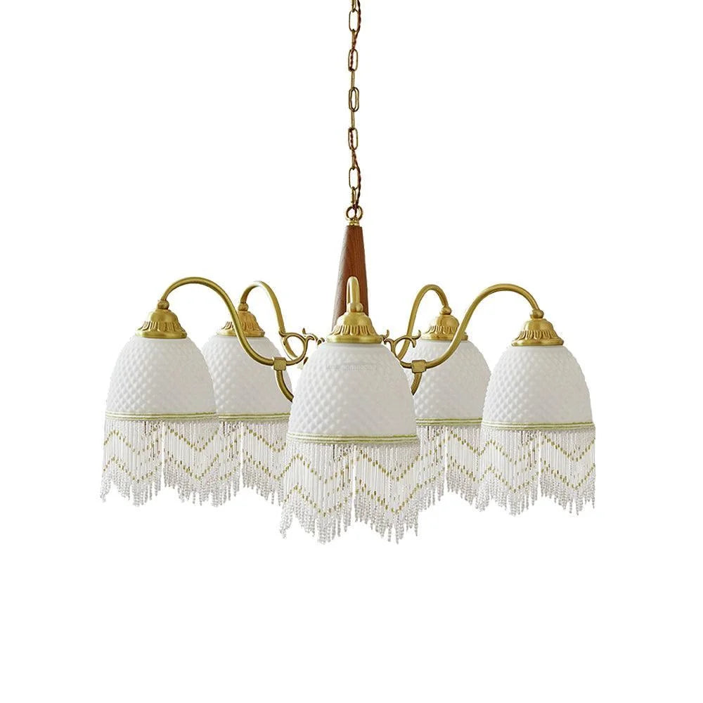 Mesh Tassel Glass Chandelier ∅ 19.7″ - Tassel-1-Yiosilamp