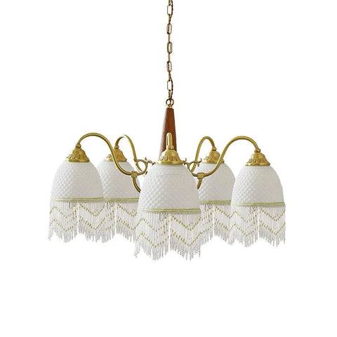 Mesh Tassel Glass Chandelier ∅ 19.7″ - Tassel-1-Yiosilamp