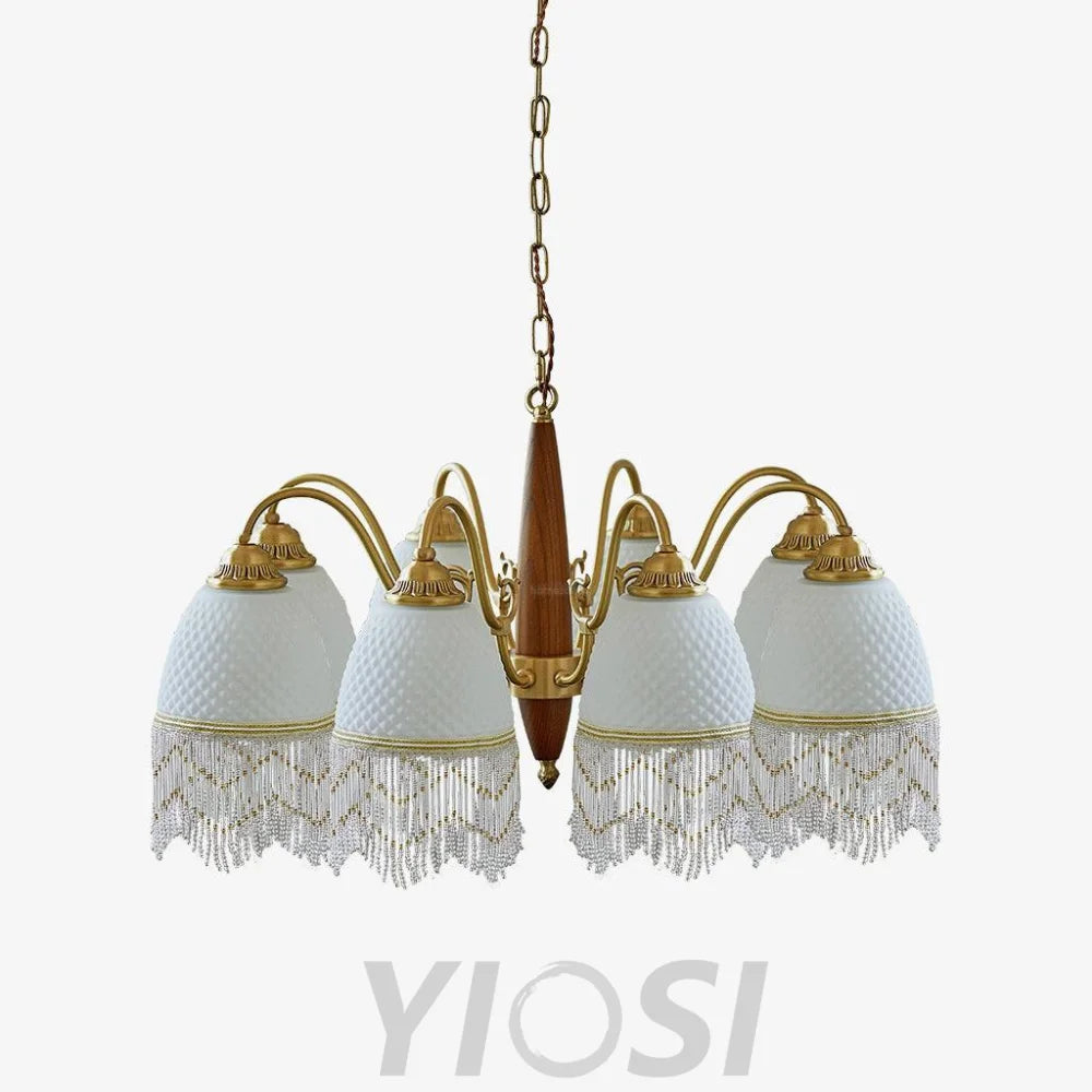 Mesh Tassel Glass Chandelier ∅ 19.7″ - Tassel-1-Yiosilamp