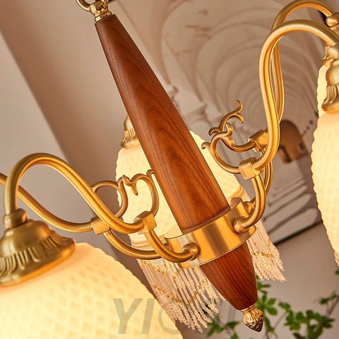 Mesh Tassel Glass Chandelier ∅ 19.7″ - Tassel-1-Yiosilamp