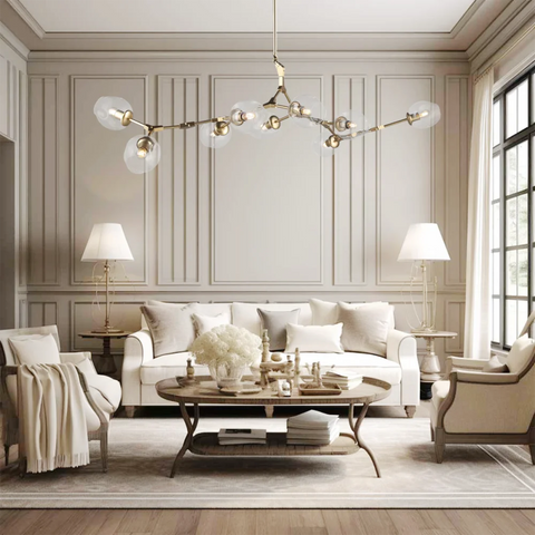 Metal Horizontal Globe Bubble Chandelier - Frown-1-Yiosilamp