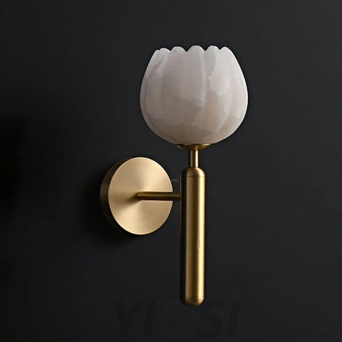 Mian Wall Sconce Alabaster - Alabaster, Alabaster Wall Lamp-1-Yiosilamp