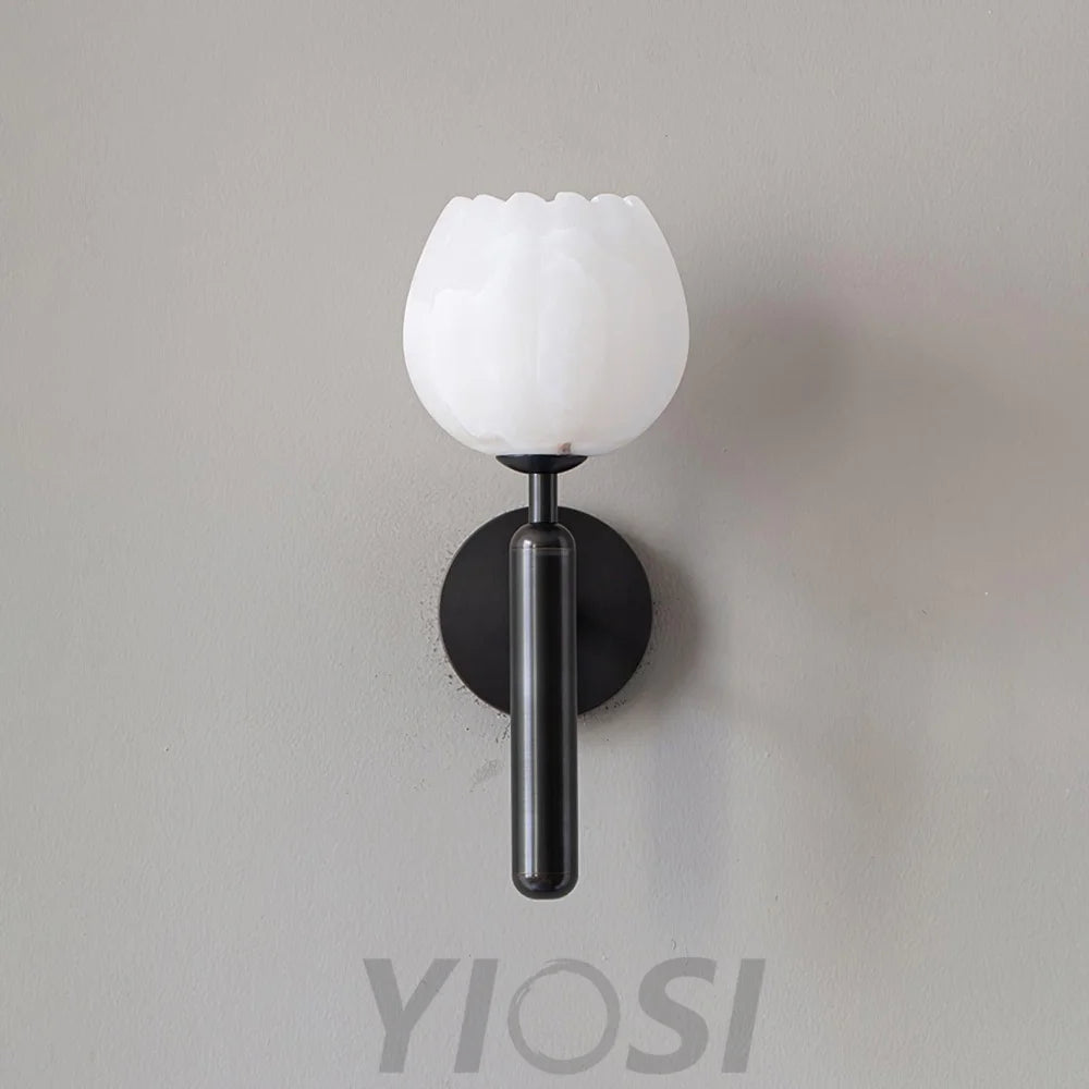 Mian Wall Sconce Alabaster - Alabaster, Alabaster Wall Lamp-1-Yiosilamp