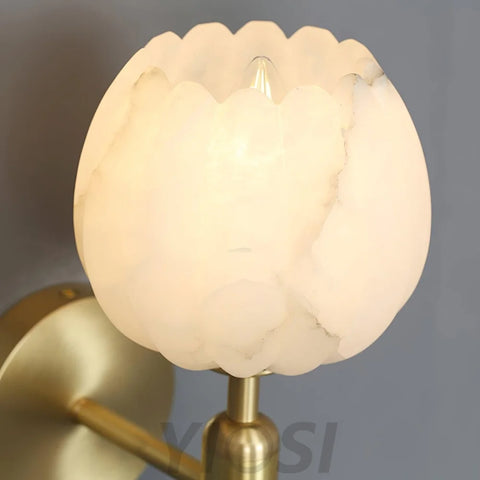 Mian Wall Sconce Alabaster - Alabaster, Alabaster Wall Lamp-1-Yiosilamp