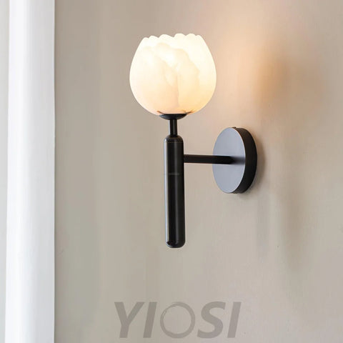 Mian Wall Sconce Alabaster - Alabaster, Alabaster Wall Lamp-1-Yiosilamp