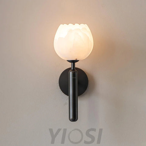 Mian Wall Sconce Alabaster - Alabaster, Alabaster Wall Lamp-1-Yiosilamp