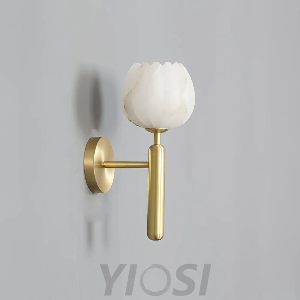 Mian Wall Sconce Alabaster - Alabaster, Alabaster Wall Lamp-1-Yiosilamp