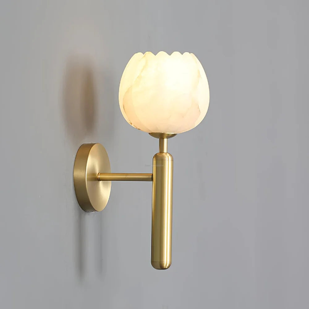 Mian Wall Sconce Alabaster - Alabaster, Alabaster Wall Lamp-1-Yiosilamp