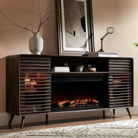 RedLemon Mid Century Modern Fireplace TV Stand for 80 Inch TV