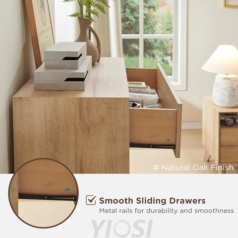 T4TREAM 5-Drawer Dresser: Mid-Century Modern Wood Storage Organizer