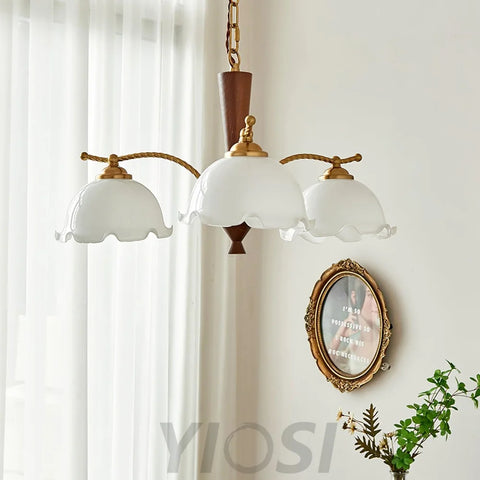 Milky Flower Chandelier ∅ 27.6″ - Zahara-1-Yiosilamp