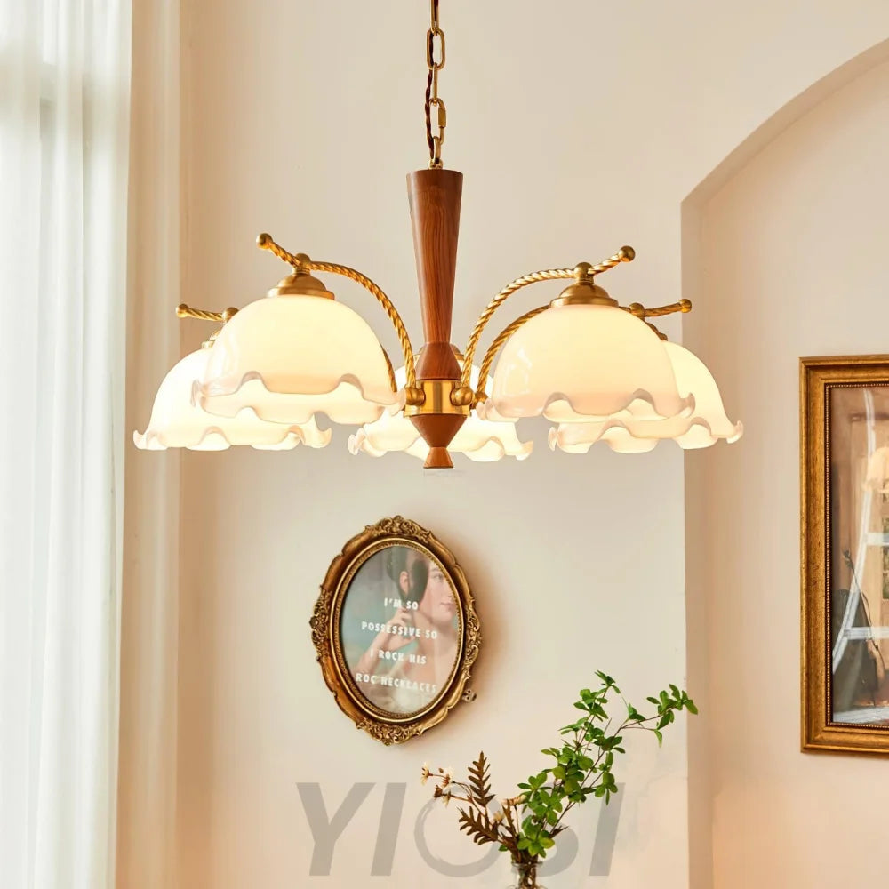 Milky Flower Chandelier ∅ 27.6″ - Zahara-1-Yiosilamp