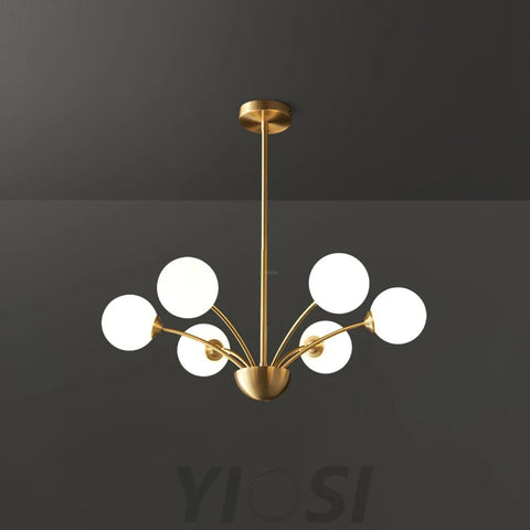 Millender Chandelier with 6/8/10/12 heads - Bend, Brass&Opaque, Brass&White, Marshmallow Chandelier-1-Yiosilamp
