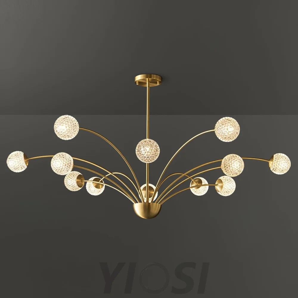 Millender Chandelier with 6/8/10/12 heads - Bend, Brass&Opaque, Brass&White, Marshmallow Chandelier-1-Yiosilamp