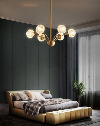 Millender Chandelier with 6/8/10/12 heads - Bend, Brass&Opaque, Brass&White, Marshmallow Chandelier-1-Yiosilamp
