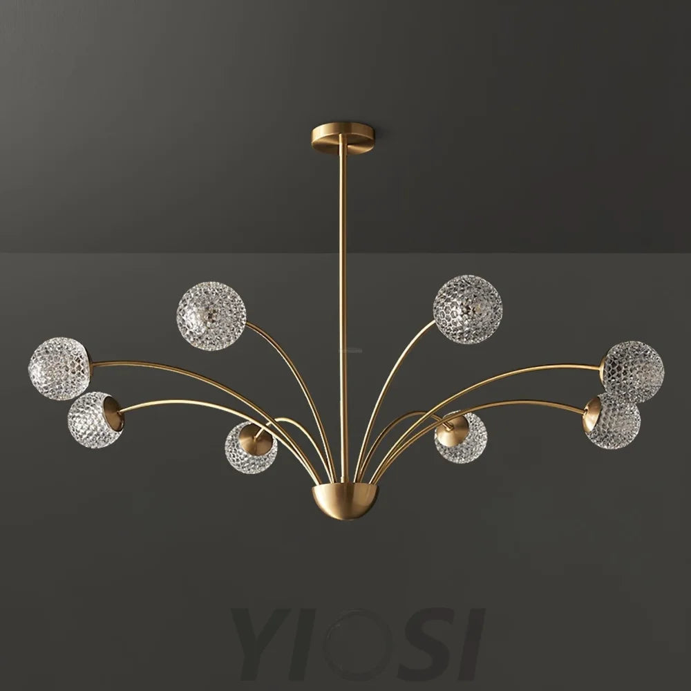 Millender Chandelier with 6/8/10/12 heads - Bend, Brass&Opaque, Brass&White, Marshmallow Chandelier-1-Yiosilamp