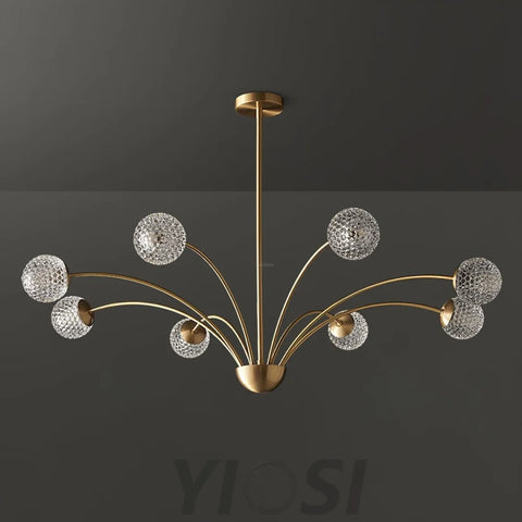 Millender Chandelier with 6/8/10/12 heads - Bend, Brass&Opaque, Brass&White, Marshmallow Chandelier-1-Yiosilamp