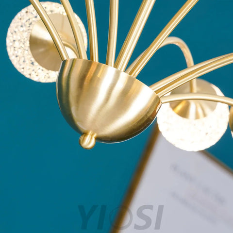 Millender Chandelier with 6/8/10/12 heads - Bend, Brass&Opaque, Brass&White, Marshmallow Chandelier-1-Yiosilamp