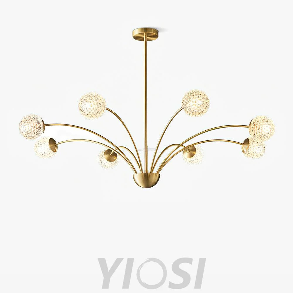 Millender Chandelier with 6/8/10/12 heads - Bend, Brass&Opaque, Brass&White, Marshmallow Chandelier-1-Yiosilamp