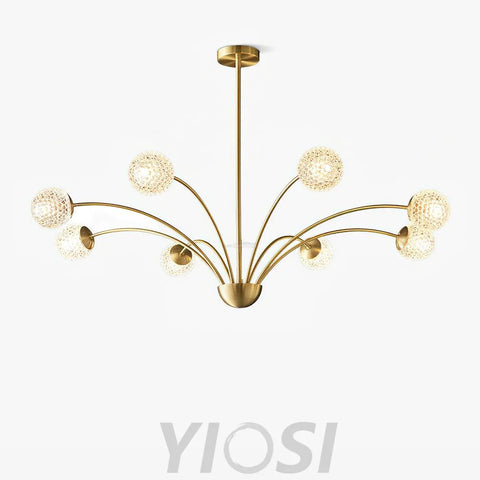 Millender Chandelier with 6/8/10/12 heads - Bend, Brass&Opaque, Brass&White, Marshmallow Chandelier-1-Yiosilamp