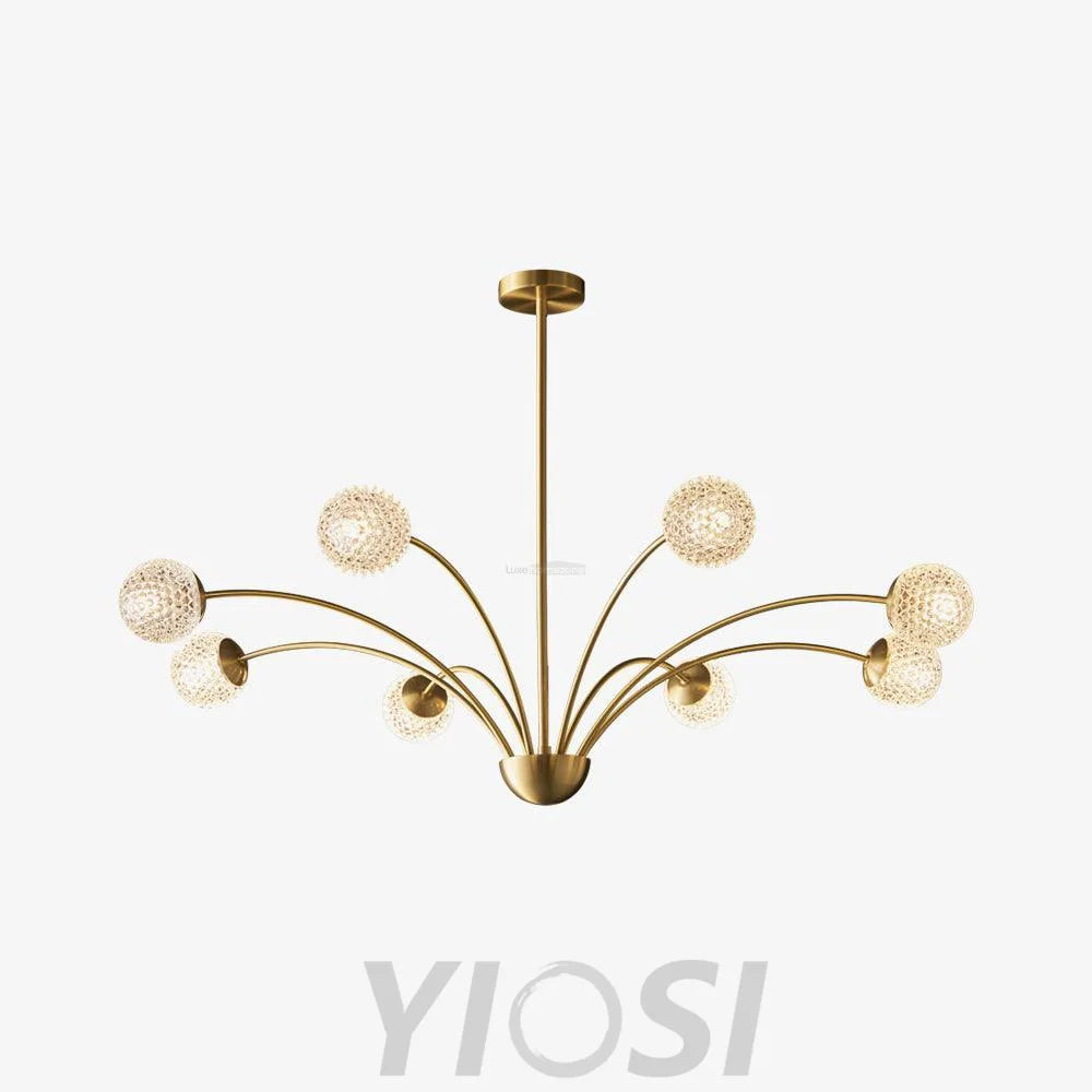 Millender Chandelier with 6/8/10/12 heads - Bend, Brass&Opaque, Brass&White, Marshmallow Chandelier-1-Yiosilamp