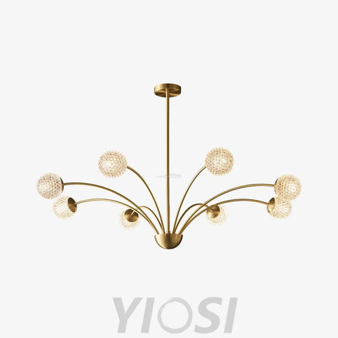 Millender Chandelier with 6/8/10/12 heads - Bend, Brass&Opaque, Brass&White, Marshmallow Chandelier-1-Yiosilamp