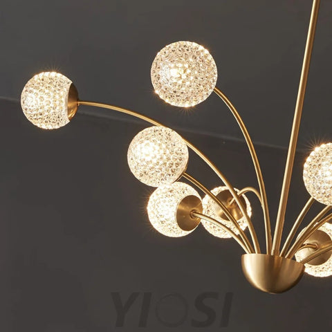 Millender Chandelier with 6/8/10/12 heads - Bend, Brass&Opaque, Brass&White, Marshmallow Chandelier-1-Yiosilamp