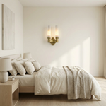 Yiosi Pillar Light Twin Column Alabaster Brass Wall Sconce - Image 4
