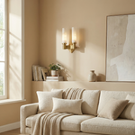 Yiosi Pillar Light Twin Column Alabaster Brass Wall Sconce - Image 5