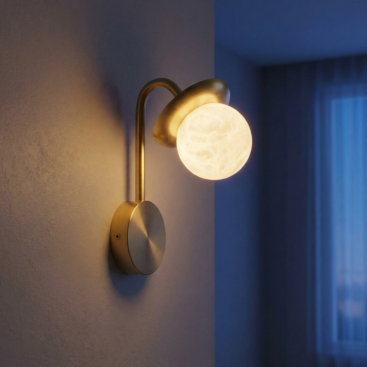 Yiosi Arbor Branch Single Bud Alabaster Wall Sconce - Image 2