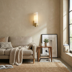 Yiosi Pillar Light Tall Column Alabaster Brass Wall Sconce - Image 5